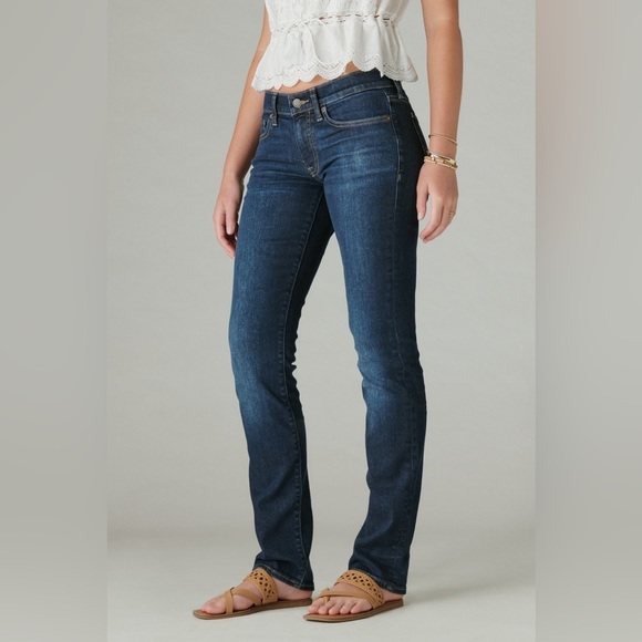 Lucky Brand The Sweet Jean Straight 4/27 Ankle Length Dark Wash Jeans - Picture 3 of 10